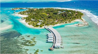 Aerial photo of resort island