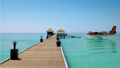 Arrival jetty photo of resort island