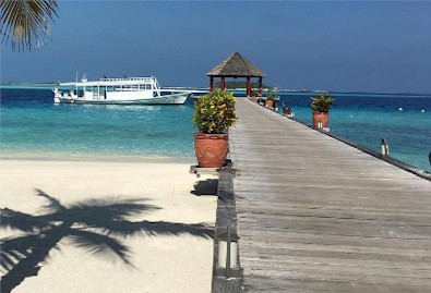 Arrival jetty photo of resort island