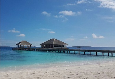 Arrival jetty photo of resort island