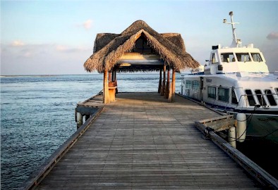 Arrival jetty photo of resort island