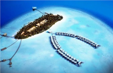 Aerial photo of resort island