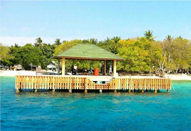 Arrival jetty photo of resort island