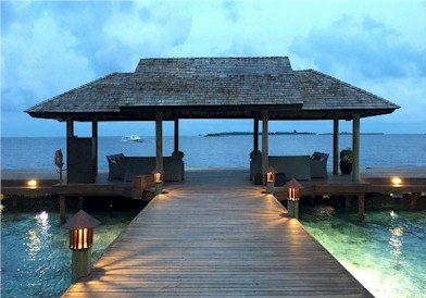 Arrival jetty photo of resort island