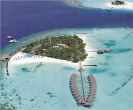 Aerial photo of resort island