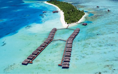 Aerial photo of resort island