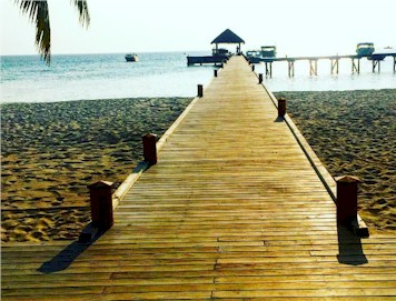 Arrival jetty photo of resort island