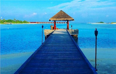 Arrival jetty photo of resort island