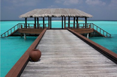 Arrival jetty photo of resort island