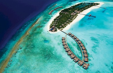 Aerial photo of resort island