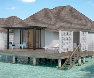 Exterior photo of water villa