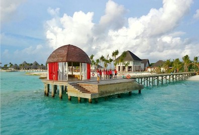 Arrival jetty photo of resort island