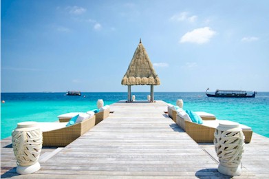 Arrival jetty photo of resort island