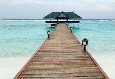 Arrival jetty photo of resort island