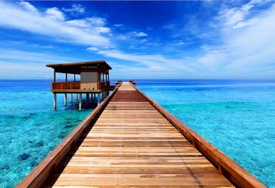 Arrival jetty photo of resort island