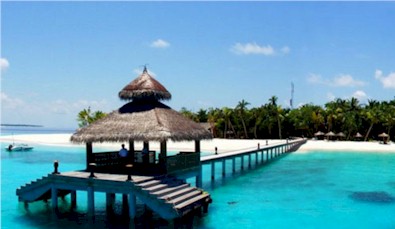 Arrival jetty photo of resort island