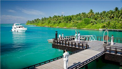 Arrival jetty photo of resort island