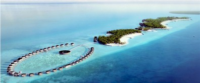 Aerial photo of resort island