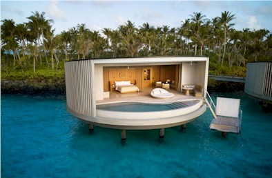 Exterior photo of water villa