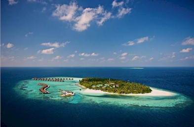 Aerial photo of resort island