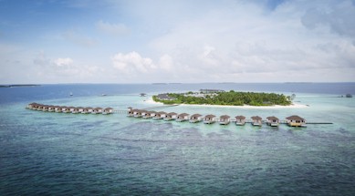 Aerial photo of resort island