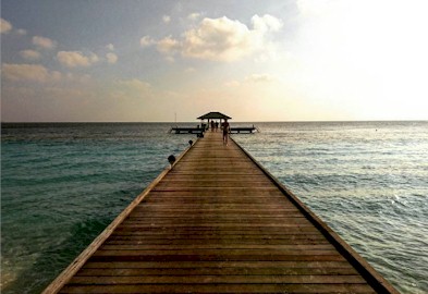 Arrival jetty photo of resort island