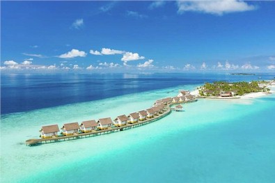 Aerial photo of resort island