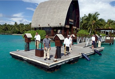 Arrival jetty photo of resort island