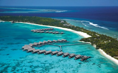 Aerial photo of resort island