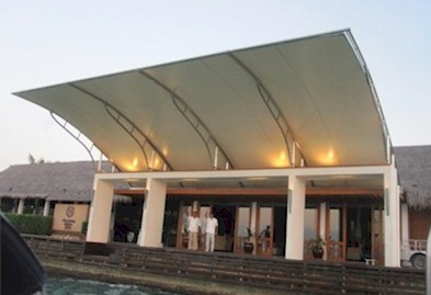 Arrival jetty photo of resort island