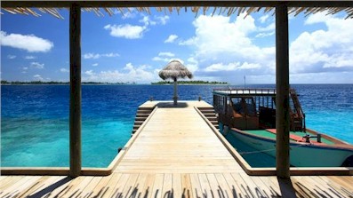 Arrival jetty photo of resort island