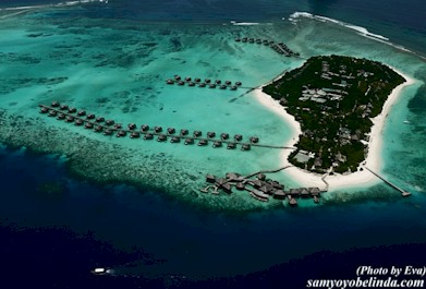 Aerial photo of resort island