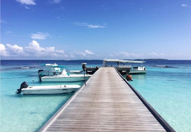 Arrival jetty photo of resort island