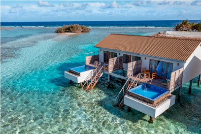 Exterior photo of water villa