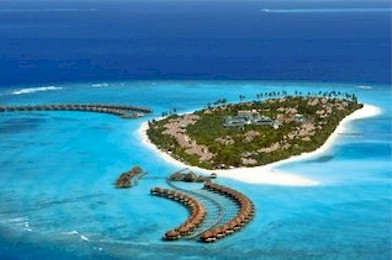 Aerial photo of resort island