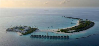 Aerial photo of resort island
