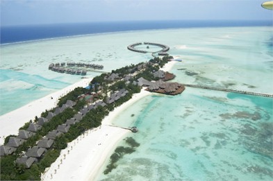 Aerial photo of resort island