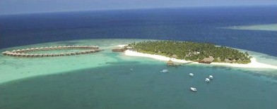 Aerial photo of resort island