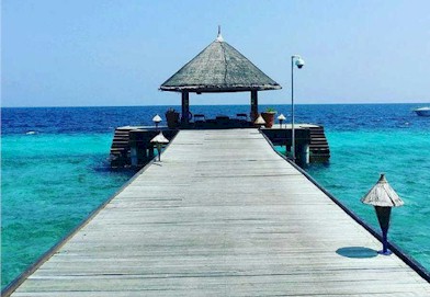 Arrival jetty photo of resort island