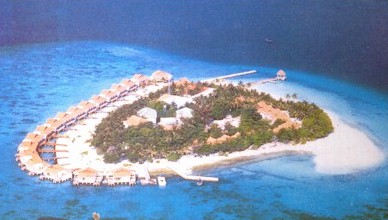 Aerial photo of resort island