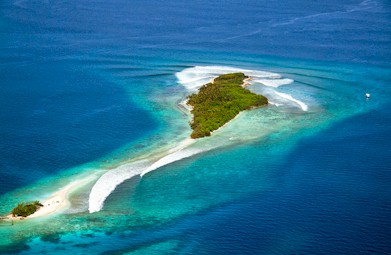 Aerial photo of resort island