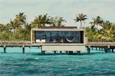 Exterior photo of water villa