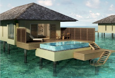 Exterior photo of water villa
