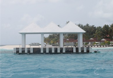 Arrival jetty photo of resort island