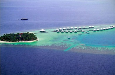 Aerial photo of resort island