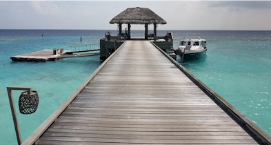 Arrival jetty photo of resort island