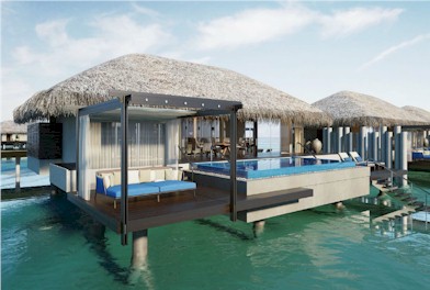 Exterior photo of water villa