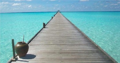 Arrival jetty photo of resort island