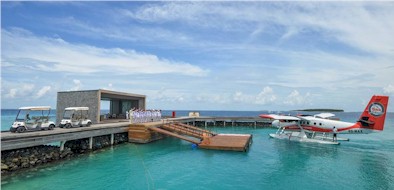 Arrival jetty photo of resort island