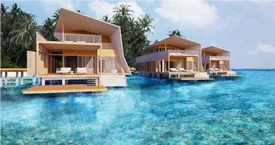 Exterior photo of water villa